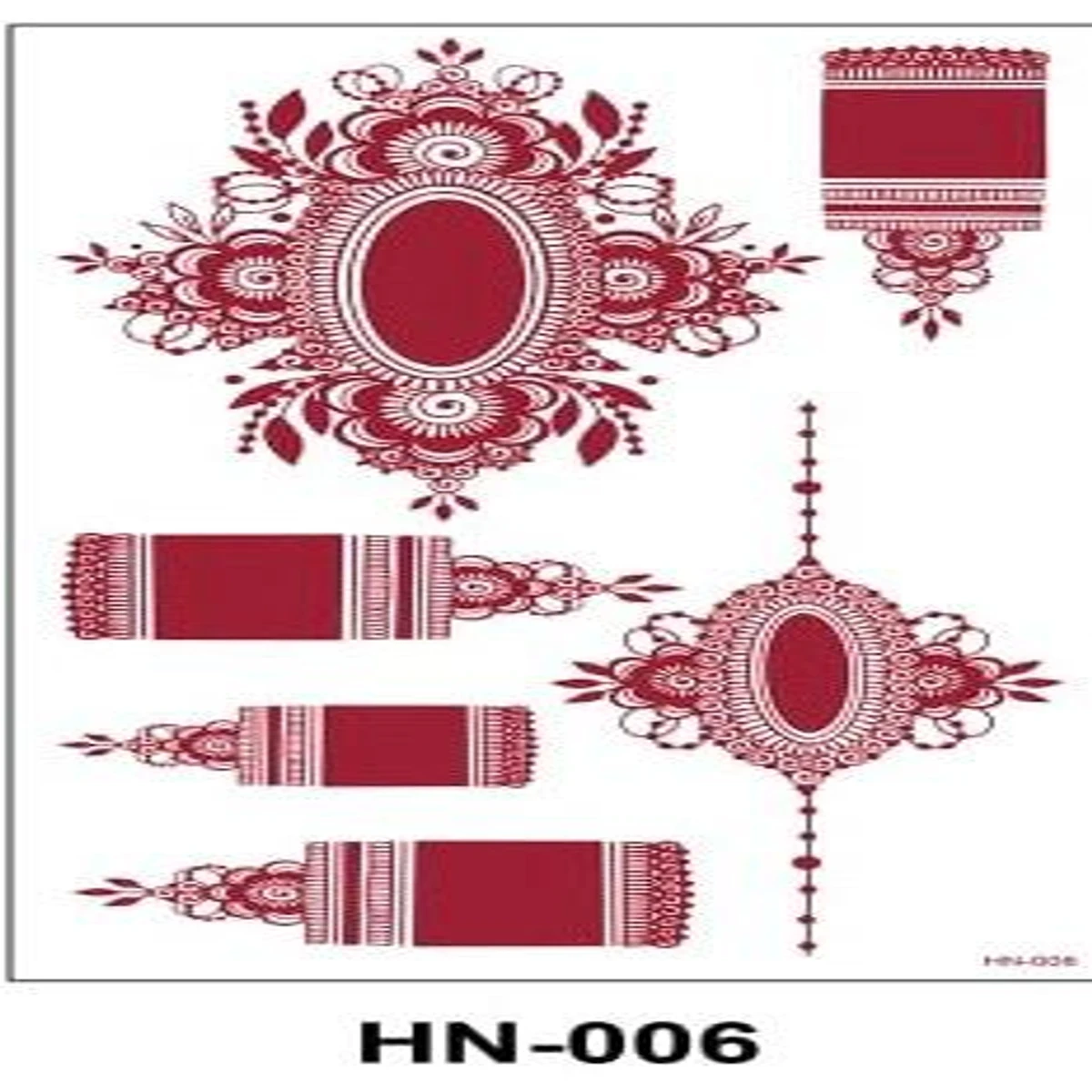 6PCS Henna Mehendi Tatto Sticker Waterproof [6PCS COMBO]