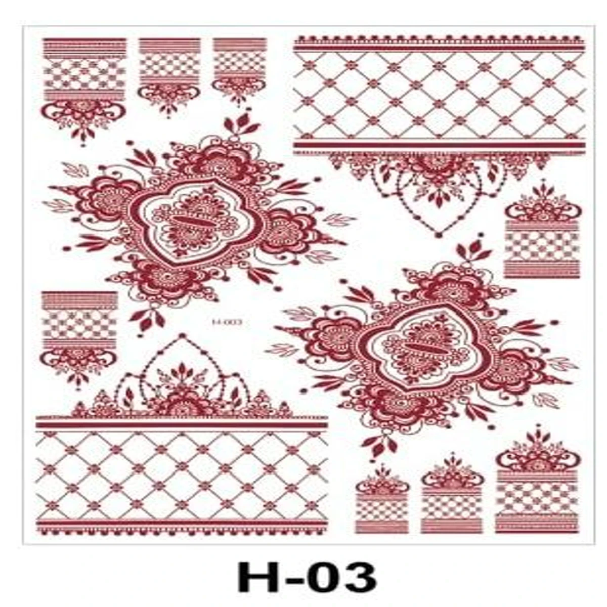 3 pcs Waterproof Henna Mehendi Sticker Waterproof