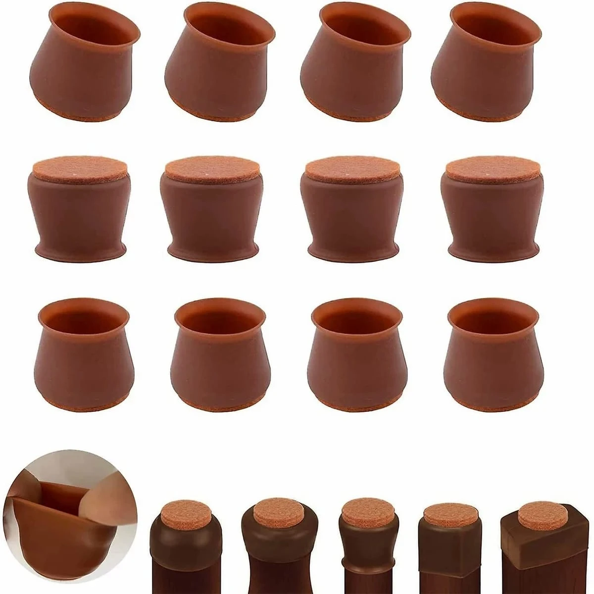 24 Pcs Silicone chair legs Protective cover