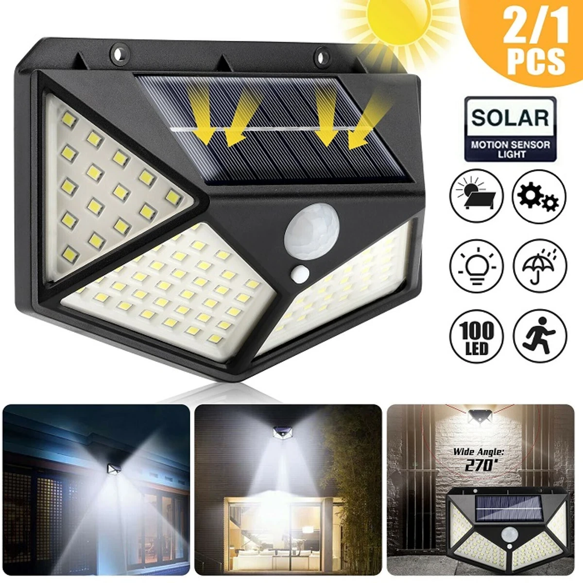 Solar Power Well Light 100 LED